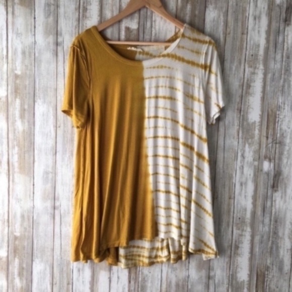 entro Tops - Entro Mustard Two Tone Blouse